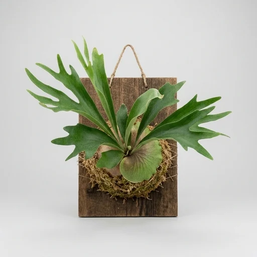 Hirt's Gardens Staghorn Fern Mounted on Wood Plaque
